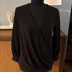 Banana Republic Black Wrap Blouse